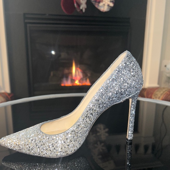 Jimmy Choo Dusk blue and silver pumps size 38,5 - Picture 2 of 4